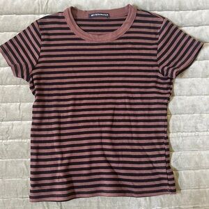 Brandy Melville brown and black stripe t-shirt